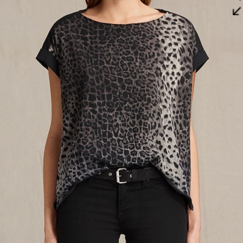 ALL SAINTS Animal Print Jersey Tee